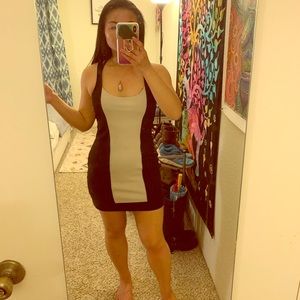 Tight black and white dress